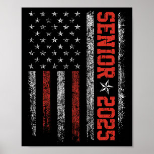 Senior Year 2025 American Flag USA Abschluss Cl O Poster