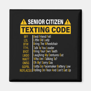 Senioren-SMS-Code Cool Lustige Alte Leute  Magnet