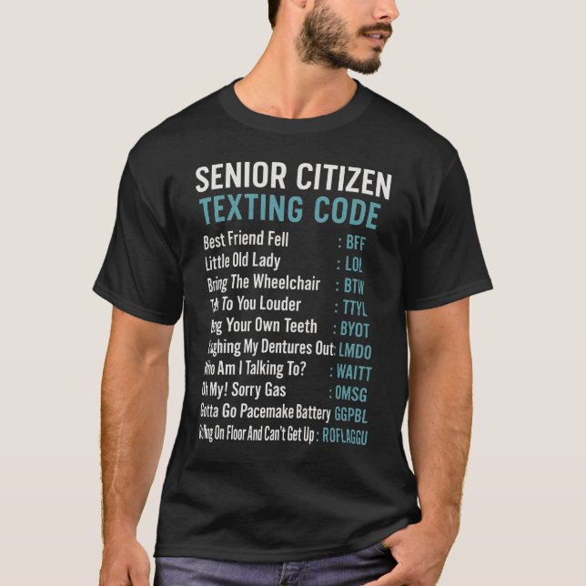 Senioren-SMS-Code Ruhestand Alt Ältere T-Shirt (Vorderseite)