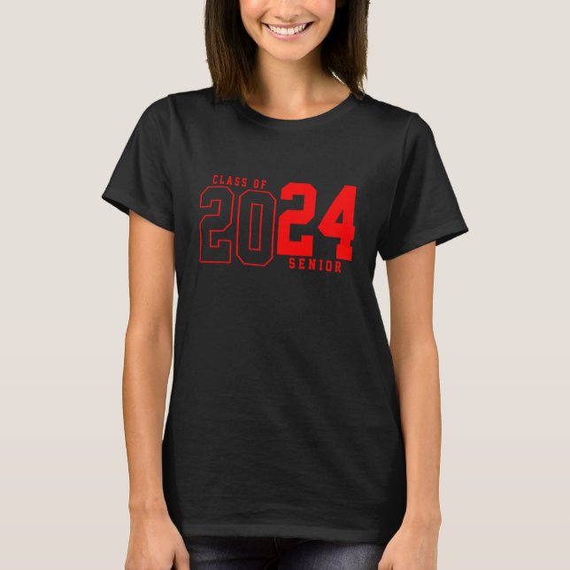 Seniorenklasse 2024 Klasse 2024 Abschluss 2024 T-Shirt (Vorderseite)