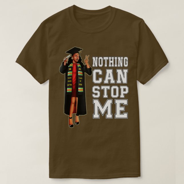 Seniorenklasse des afroamerikanischen Abschlusses  T-Shirt (Design vorne)