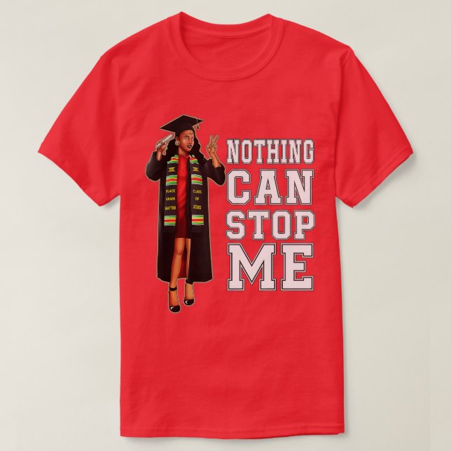 Seniorenklasse des afroamerikanischen Abschlusses  T-Shirt (Design vorne)