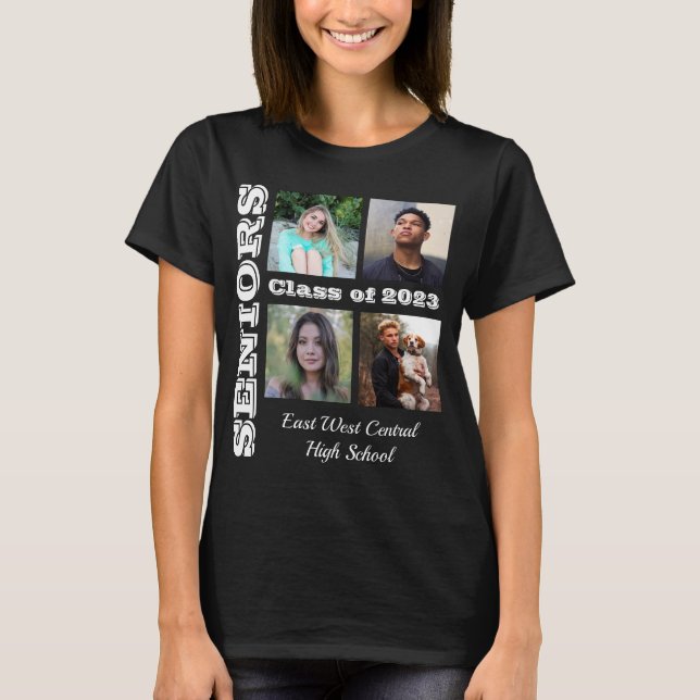 Seniors Class Friends Foto Collage T - Shirt (Vorderseite)