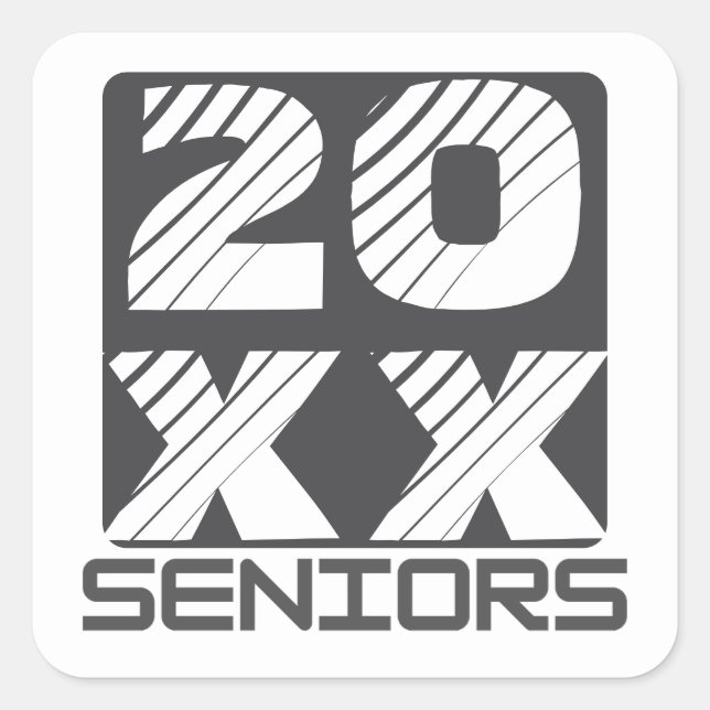 Seniors-Schließ-Klasse Quadratischer Aufkleber (Vorderseite)