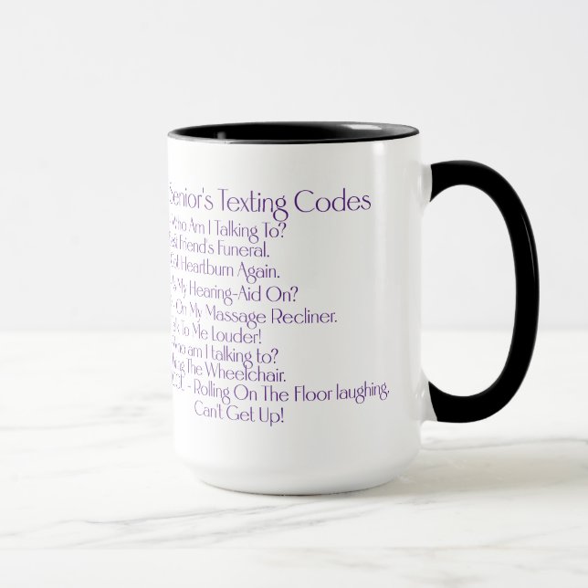 "Senior's Sims Codes" - kundenspezifischer Kaffee/ Tasse (Rechts)