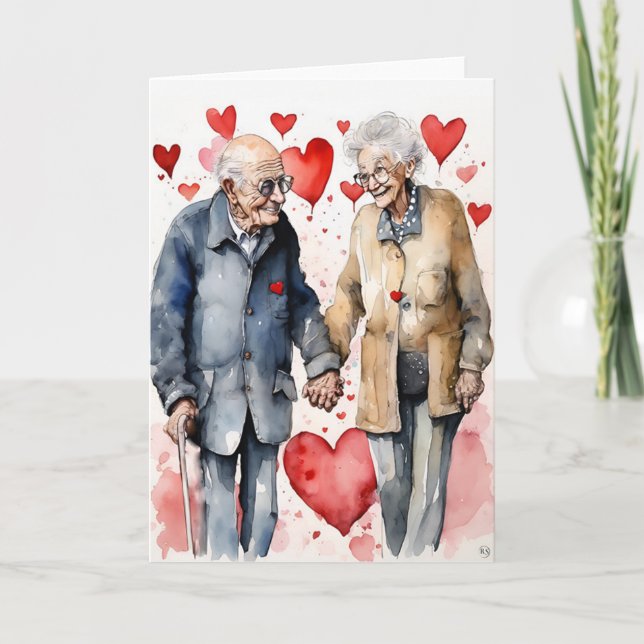 Seniors Valentine's Day Card Dankeskarte (Vorderseite)