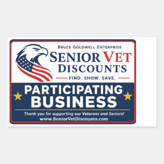 SeniorVetDiscounts Händler-Aufkleber Rechteckiger Aufkleber