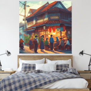 Senja di Warung Kopi Leinwanddruck