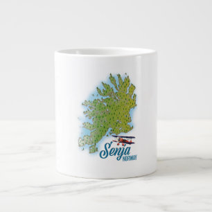 Senja Noway Inselkarte Jumbo-Tasse