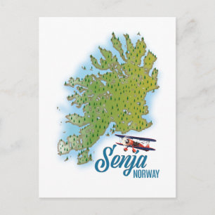 Senja Noway Inselkarte Postkarte