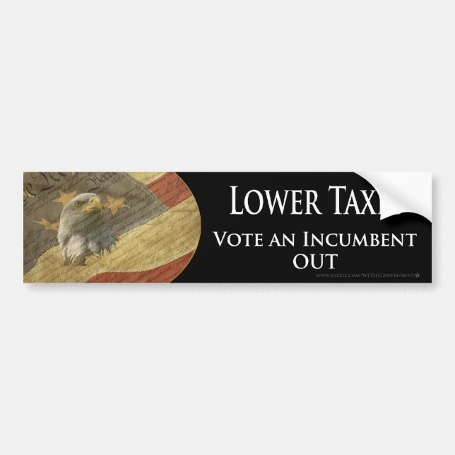 Senken Sie Steuern wählen einen Amtsinhaber heraus Autoaufkleber (Vorne)
