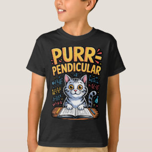 Senkrecht-Math-Katzen-Wortspiel T-Shirt