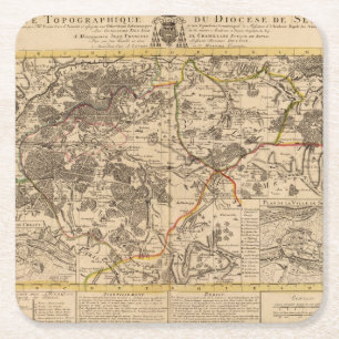 Senlis Frankreich Rechteckiger Pappuntersetzer