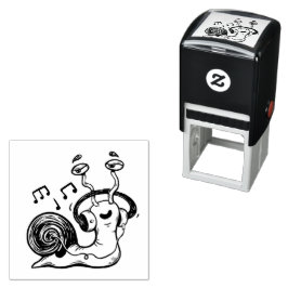 Sennail Hören auf Musik Briefmarke Holzkunst Permastempel