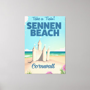 Sennen Beach Sandburg Cornwall Reiseplakat Leinwanddruck