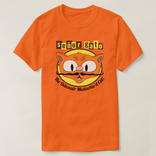 Señor Gato™ die Debonair Mustachioed Mustache Cat! T-Shirt (Design vorne)