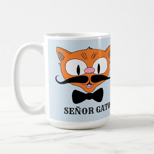 SEÑOR GATO Handlebar Mustache Chat Kaffeetasse (Links)