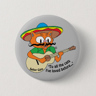 Senor Gato spielt Gitarre singender Kater Button