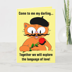 Señor Gato Valentines Jour Amoureux Carte romantiq