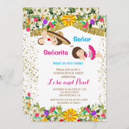 Señor oder Señorita Fiesta Gender Reveal Einladung