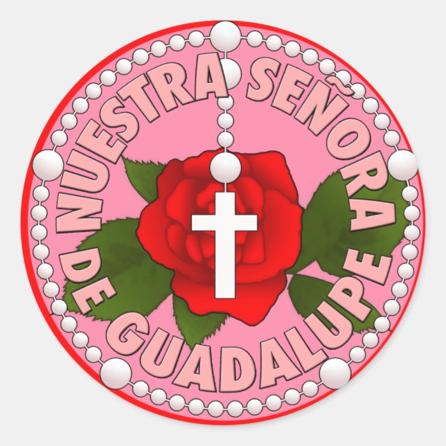Señora de Guadalupe Runder Aufkleber (Vorderseite)