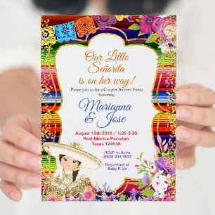 Senorita Fiesta Couple Shower Gold Girl Invitation