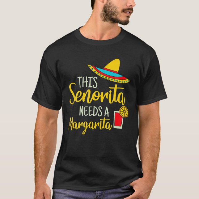 Senorita Margarita Mexican Fiesta Funny Cinco De M T-Shirt (Vorderseite)