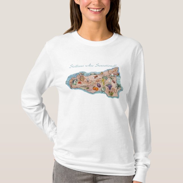 Sensational Sizilien-Weiß-Shirt T-Shirt (Vorderseite)