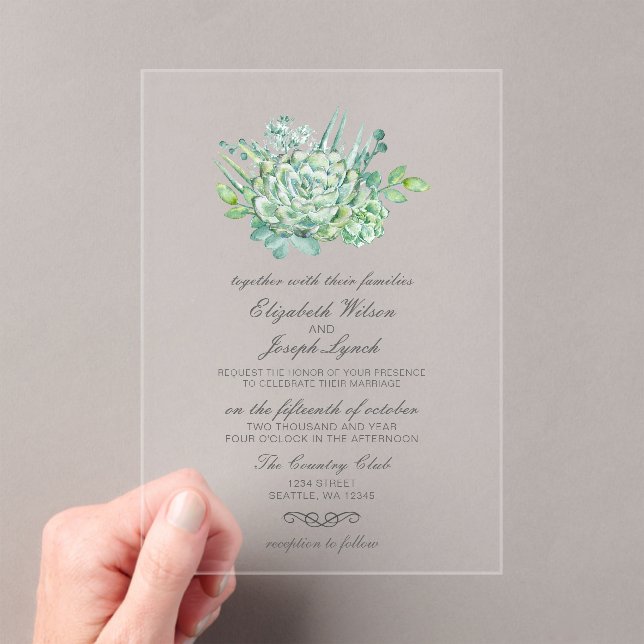 Sensationnel Succulents Invitations de mariage (In situ (ordinateur de poche))