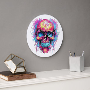 Sensationsuhr mit Totenkopf 🕰️💀 Totenkopf Wanduh Große Wanduhr