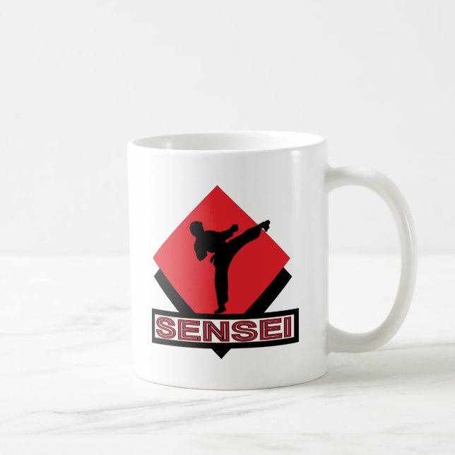 Sensei rotes Diamantgeschenk Kaffeetasse (Rechts)