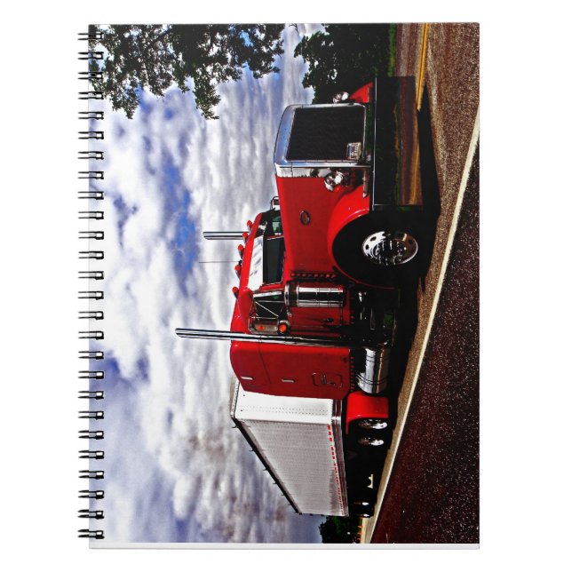 Sensenig rotes Peterbilt 379 Notizbuch Notizblock (Vorderseite)