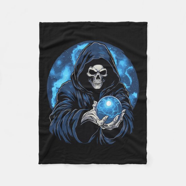 Sensenmann Death Skeleton Halloween Fleecedecke (Vorderseite)