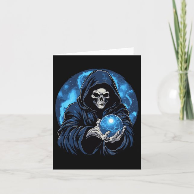 Sensenmann Death Skeleton Halloween Karte (Vorderseite)