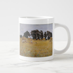Sensenmann, die sich in einem Weizenfeld befinden Jumbo-Tasse