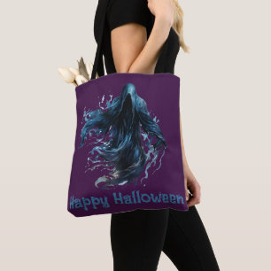 Sensenmann Dunkelviolett Frohes Halloween Tasche