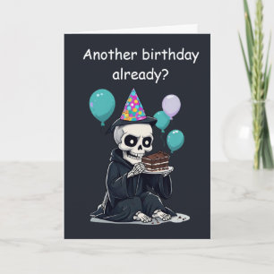 Sensenmann-Geburtstags-Geschenk mit lustigem Alter Karte