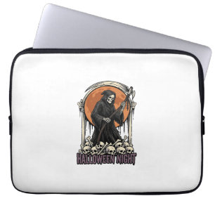 Sensenmann Halloween Vintage Gravur Weißes Hemd Laptopschutzhülle
