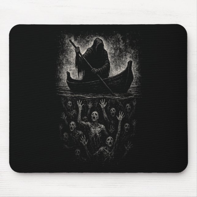 Sensenmann Horror Goth Charon Hades Underworld Myt Mousepad (Vorne)