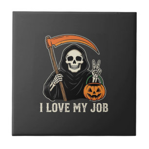 Sensenmann Ich Liebe Meinen Job Halloween-Design Fliese