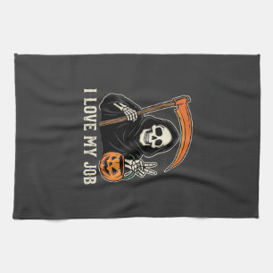 Sensenmann Ich Liebe Meinen Job Halloween-Design Geschirrtuch
