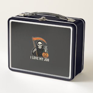 Sensenmann Ich Liebe Meinen Job Halloween-Design Metall Brotdose