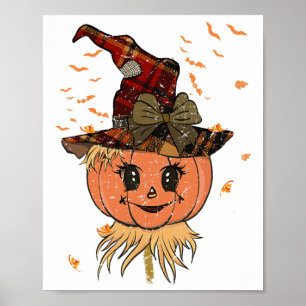 Sensenmann-Kopf von Scarecrow Pumpkin und Fall von Poster