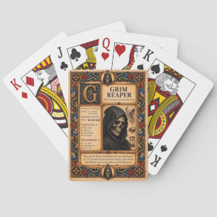 Sensenmann, mittelalterliche Bestiarien-Kunst Spielkarten