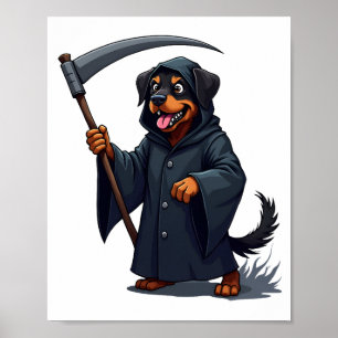 Sensenmann Rottweiler Hund Poster