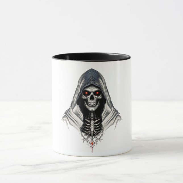 "Sensenmann Skull Tasse - Gothic & Dark Art Coffee (Zentrum)