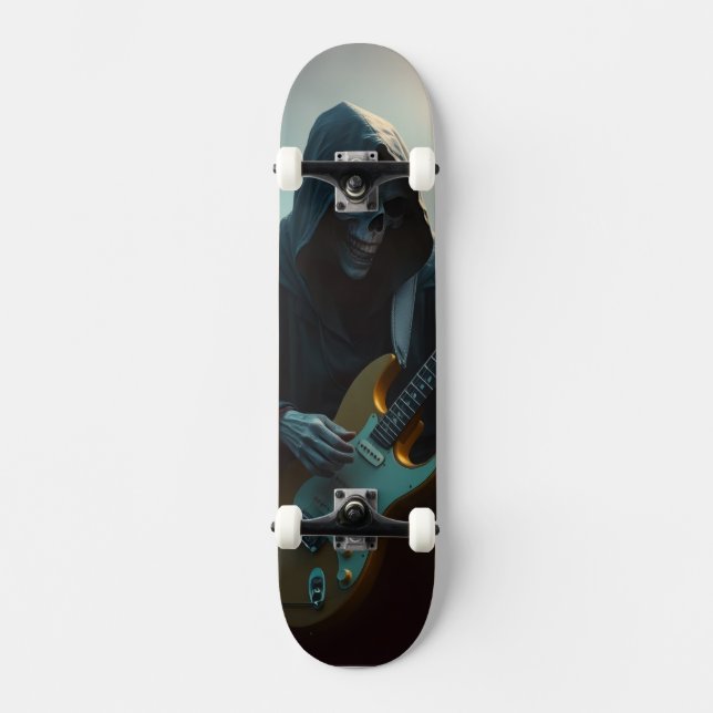 Sensenmann spielt Gitarre Skateboard (Vorderseite)