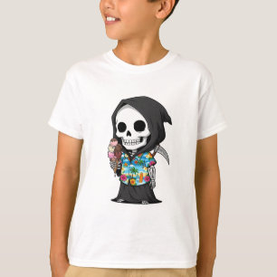 Sensenmann Urlaub Sommer Eiscreme Kinder T-Shirt