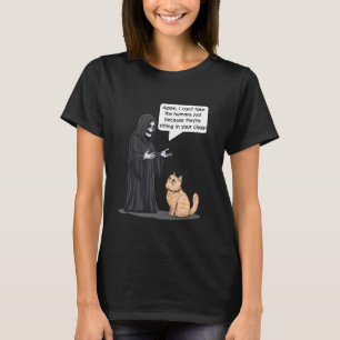 Sensenmann vs. Katze Lustiger Kätzchen-Witz T-Shirt