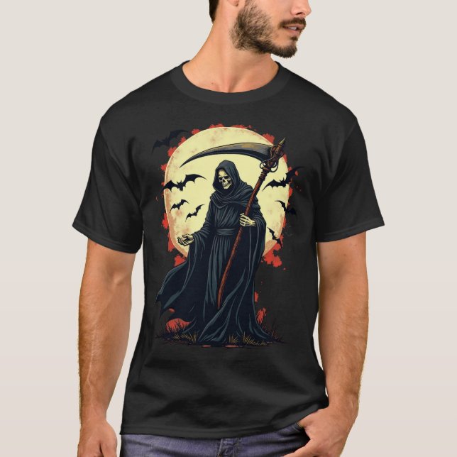 Sensenmanns Erntemond: Die dunkle Nacht verkneifen T-Shirt (Vorderseite)